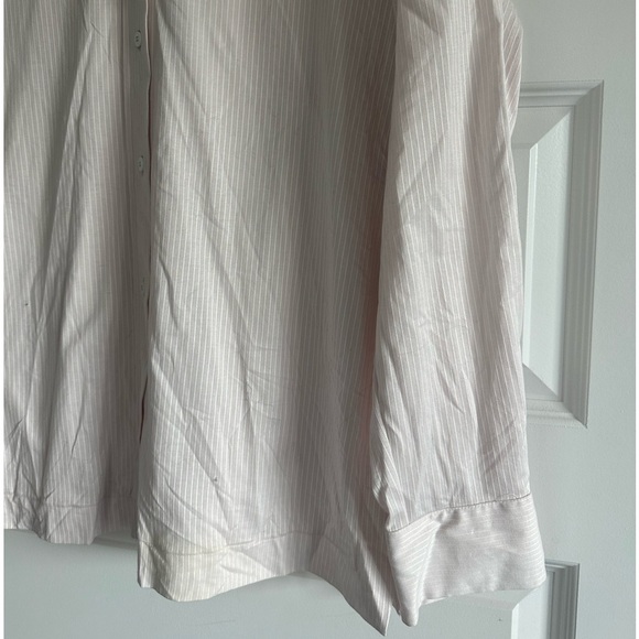 MaxMara Leisure Light Pink Edmea Striped Button Down Blouse Mandarin Collar - Picture 4 of 7